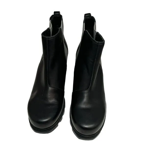 Sorel Joan of Artic Wedge III Womens Size 9.5 Waterproof Chelsea Boots Black