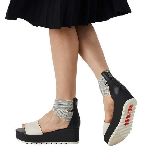 SOREL WOMENS CAMERON LEATHER PLATFORM ANKLE STRAP WEDGE SANDALS **NWT**
