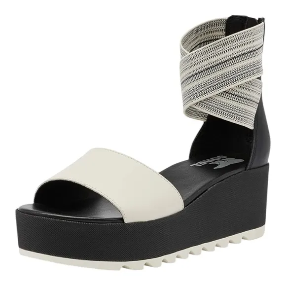 SOREL WOMENS CAMERON LEATHER PLATFORM ANKLE STRAP WEDGE SANDALS **NWT**