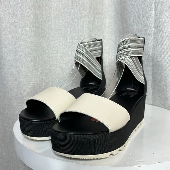 SOREL WOMENS CAMERON LEATHER PLATFORM ANKLE STRAP WEDGE SANDALS **NWT**