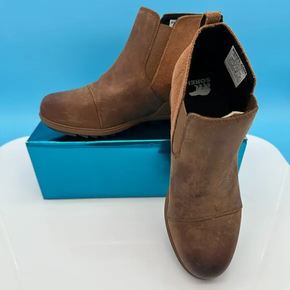 Sorel Women's Evie Ankle Pull On Bootie, Size 10, Cognac Brown