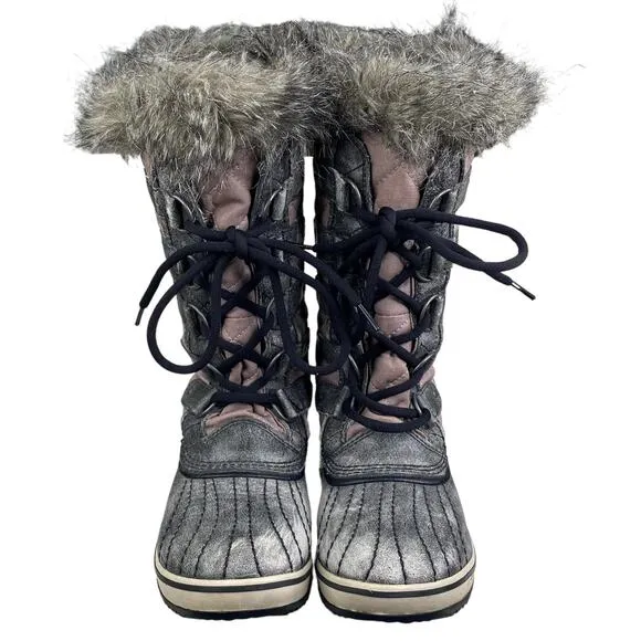 Sorel Women's Tofino Grey Distressed Winter Boots Size US 6