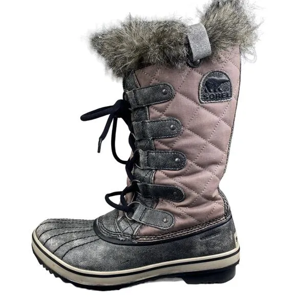 Sorel Women's Tofino Grey Distressed Winter Boots Size US 6