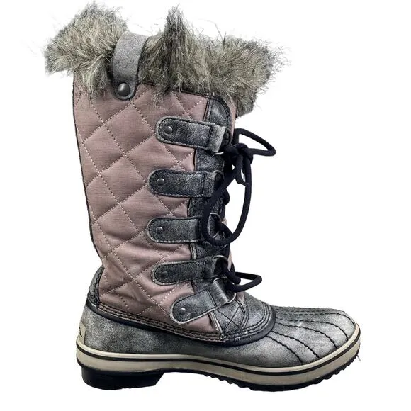 Sorel Women's Tofino Grey Distressed Winter Boots Size US 6