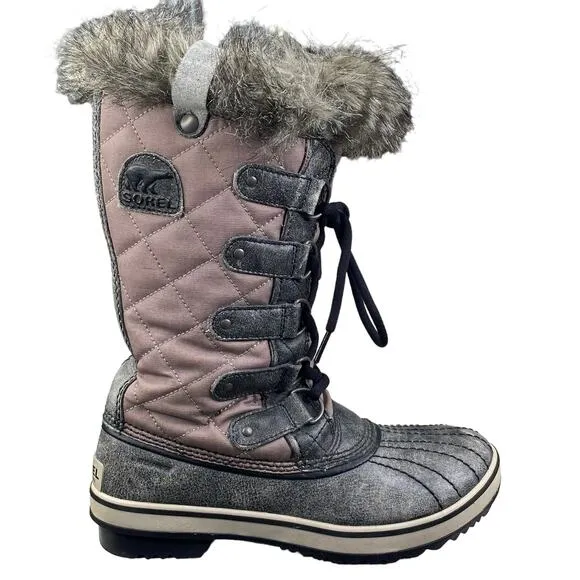 Sorel Women's Tofino Grey Distressed Winter Boots Size US 6