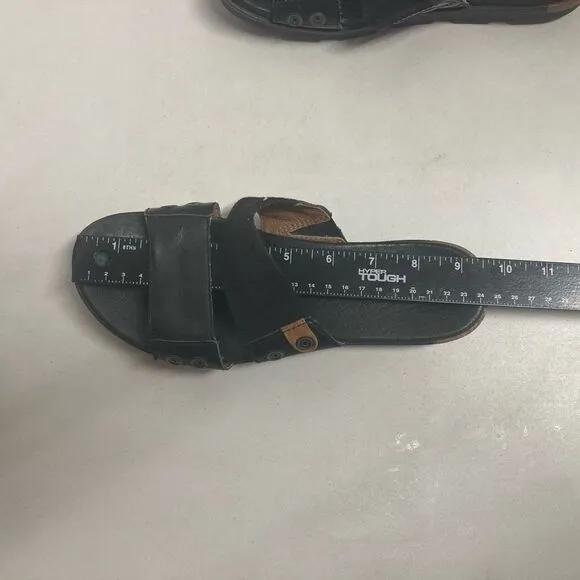 SOREL Women’s Slide Leather Sandals Black Size 7