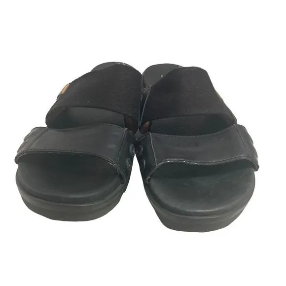 SOREL Women’s Slide Leather Sandals Black Size 7