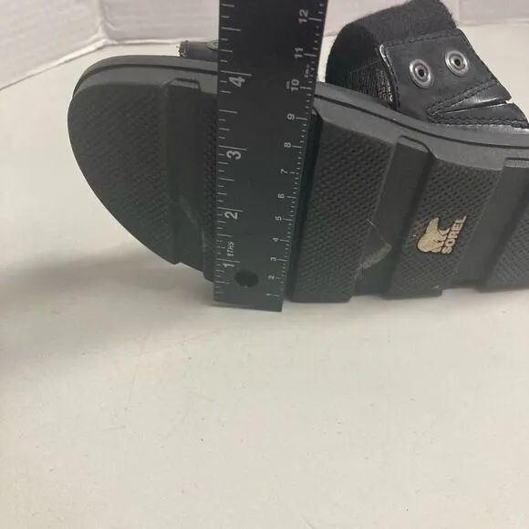 SOREL Women’s Slide Leather Sandals Black Size 7