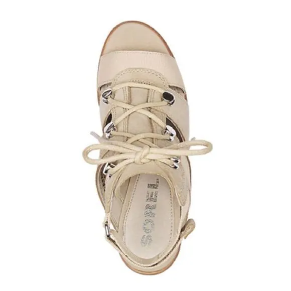 Sorel Nadia Lace Up Heels Sandals Shoes in Ancient Fossil Size 9.5