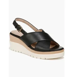 Soul Naturalizer Goodtimes Slingback Sandals Black Faux Leather Women’s 9.5 Wide
