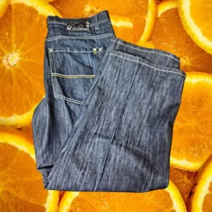 Southpole Denim Jeans Baggy Fit Y2K Dark Wash Embroidered Size 38