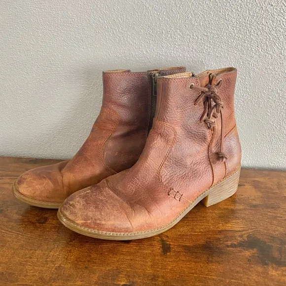 Sperry Ankle Boots Size 8 Juniper Glyn Leather Brown Boho Grunge Western