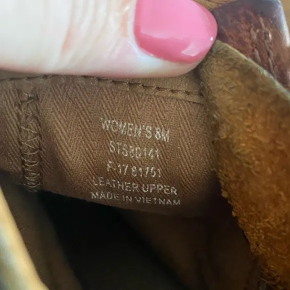 Sperry Ankle Boots Size 8 Juniper Glyn Leather Brown Boho Grunge Western
