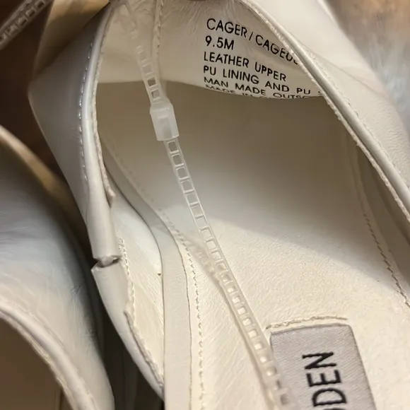 Steve Madden Cagey White Leather Double Platform Sandals