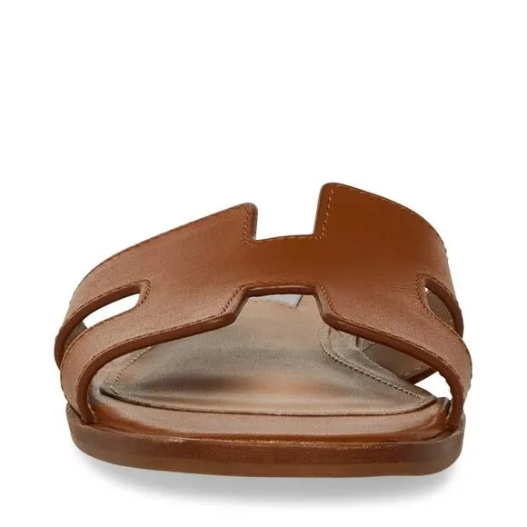 Steve Madden Women's Hadyn Slide Sandals Slip-On Cognac Lea Size 7.5 NWB