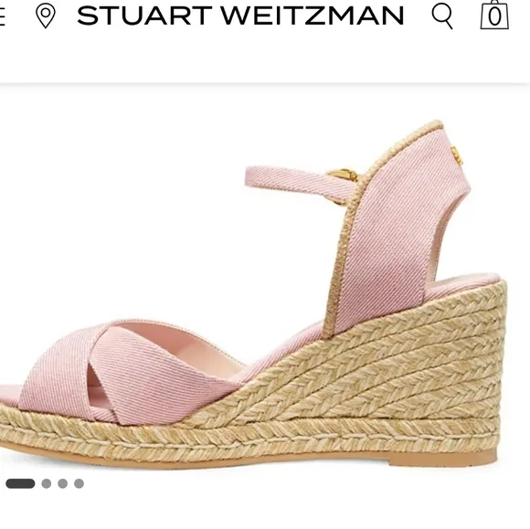 STUART WEITZMAN Pale Pink Wedge Sandals Sz 6B  *Made In Spain* Great Condition