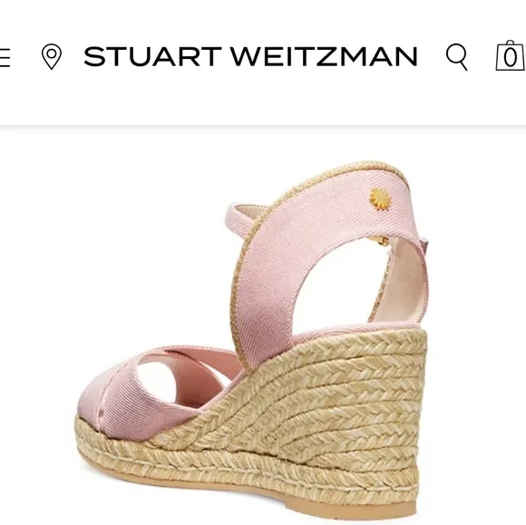 STUART WEITZMAN Pale Pink Wedge Sandals Sz 6B  *Made In Spain* Great Condition