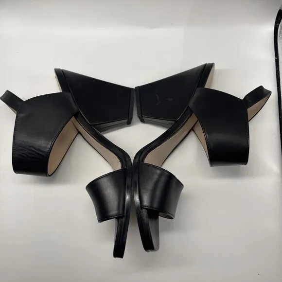 Stuart Weitzman Partilow Black Leather Sandal Sz 8 Wide