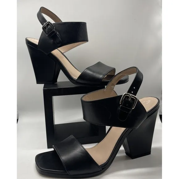Stuart Weitzman Partilow Black Leather Sandal Sz 8 Wide