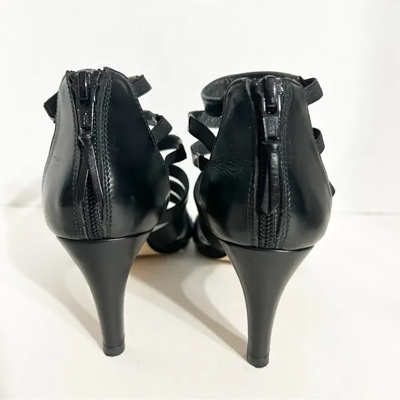 Stuart Weitzman Strappy 🖤 Leather Gladiator Type Sandals Zip Heel Leather Sole