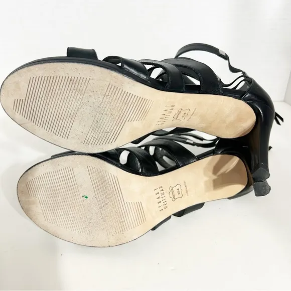 Stuart Weitzman Strappy 🖤 Leather Gladiator Type Sandals Zip Heel Leather Sole