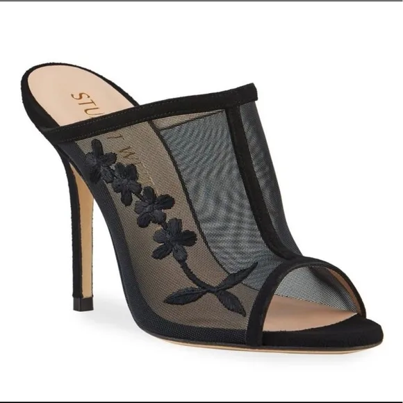 Stuart Weitzman Vianca Floral Mesh Mule NIB and Dust Bag