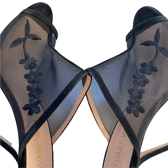 Stuart Weitzman Vianca Floral Mesh Mule NIB and Dust Bag