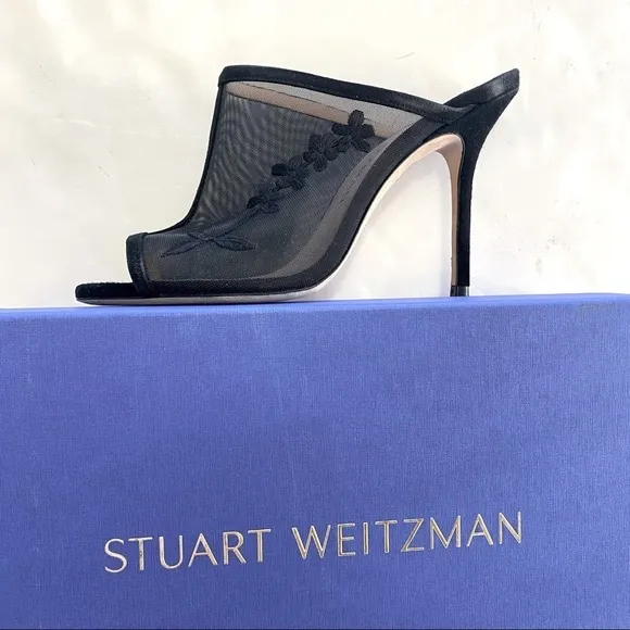 Stuart Weitzman Vianca Floral Mesh Mule NIB and Dust Bag