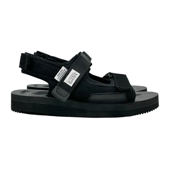 Suicoke Japan Black WAS-V Platform Velcro Strap Sandals sz M8 / W10 / EU 41