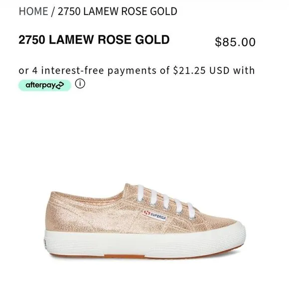 Superga® Womens Rose Platinum 2750 LAMEW