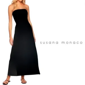 Susana Monaco Revolve Flare Tube Maxi Dress - Black - Size XS