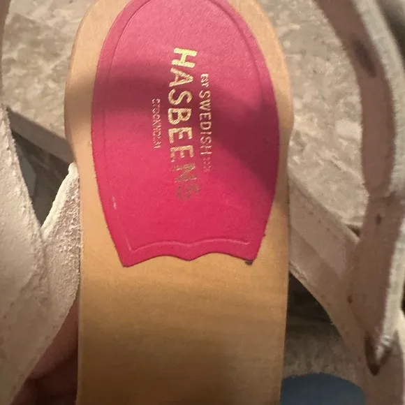 Swedish Hasbeens Elegant White Peep-Toe Women's Sandals size 39