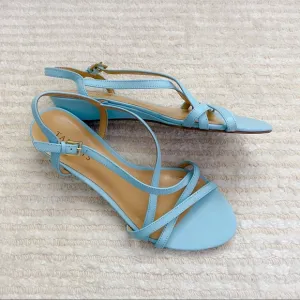 Talbots aqua Capri Crossed Napa Wedge Sandals