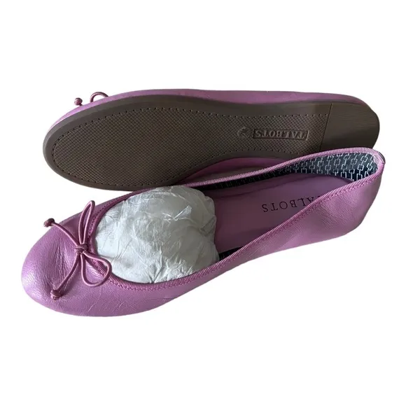 Talbots Turquoise Pink Leather Flat Shoes Size 7M