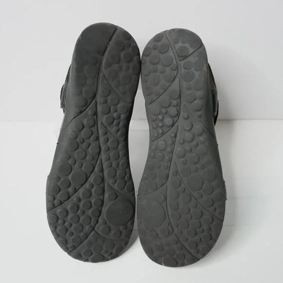 Taos Treasure 2 Sandals Womens 42 10-10.5 Shoes Black Leather Slingback Comfort