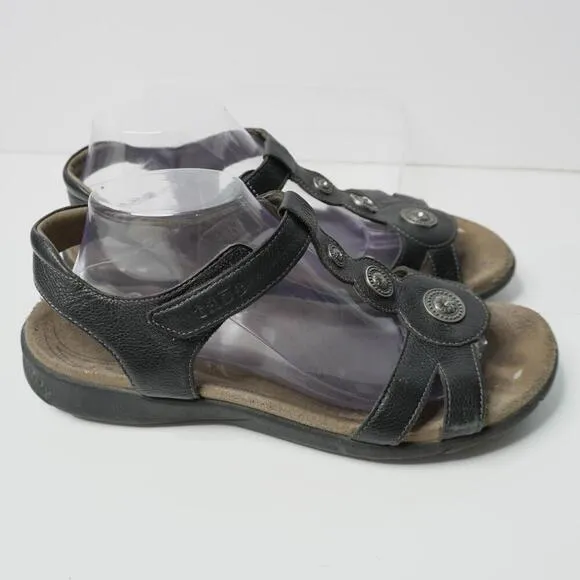 Taos Treasure 2 Sandals Womens 42 10-10.5 Shoes Black Leather Slingback Comfort