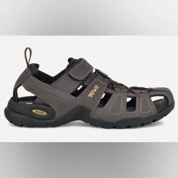 Teva &quot;Forebay&quot; leather sandals - 8 - brown gray