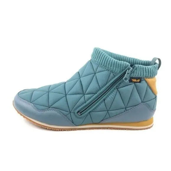 Teva Ember Mid Quilted Sneaker Boots Mens Size 7 Sage Brush Blue Nylon