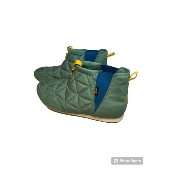 Teva Ember Mid Quilted Sneaker Boots Mens Size 7 Sage Brush Blue Nylon