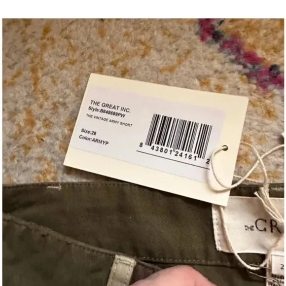 THE GREAT. The Vintage Army Short in Patchwork sz 28