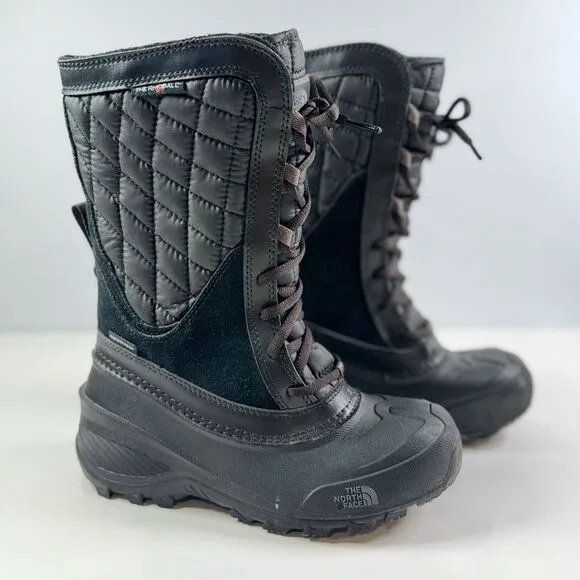 The North Face Kids Girls Boots Black Thermoball Shellista Quilted Winter US 3