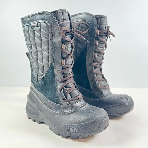 The North Face Kids Girls Boots Black Thermoball Shellista Quilted Winter US 3