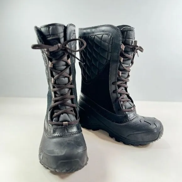 The North Face Kids Girls Boots Black Thermoball Shellista Quilted Winter US 3