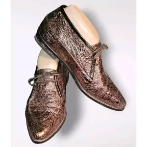 The Palatines Pinna Women's Bronz Leather Lace Up Low Boot Bootie Size 7