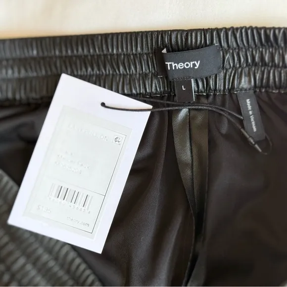 Theory Black Faux Leather Women's Shorts
