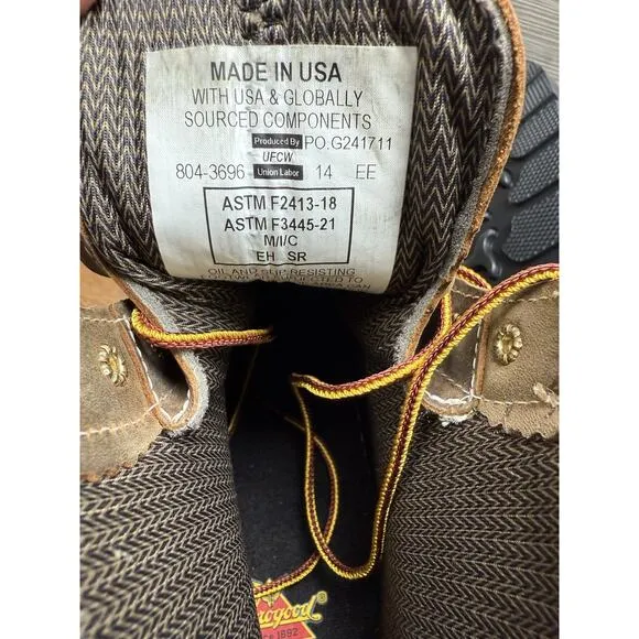 THOROGOOD 1957 SERIES WATERPROOF 8″ CRAZYHORSE MAXWEAR90™ BOOTS 814-3890 14 2E
