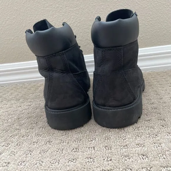 Timberland 12907 6-Inch Classic Boots Kids 7 Black‎ Leather WATERPROOF Primaloft