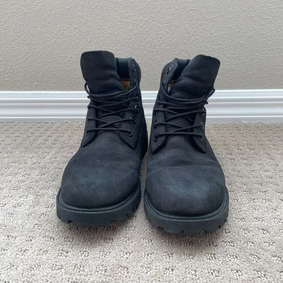 Timberland 12907 6-Inch Classic Boots Kids 7 Black‎ Leather WATERPROOF Primaloft