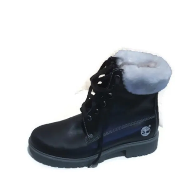 TIMBERLAND Black Leather Boots Sz 8 *EUC*