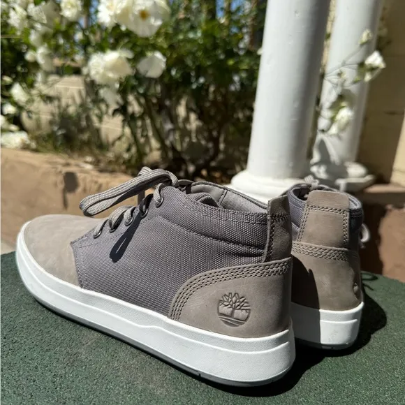 Timberland Gray Chukka Boots with Suede and Canvas